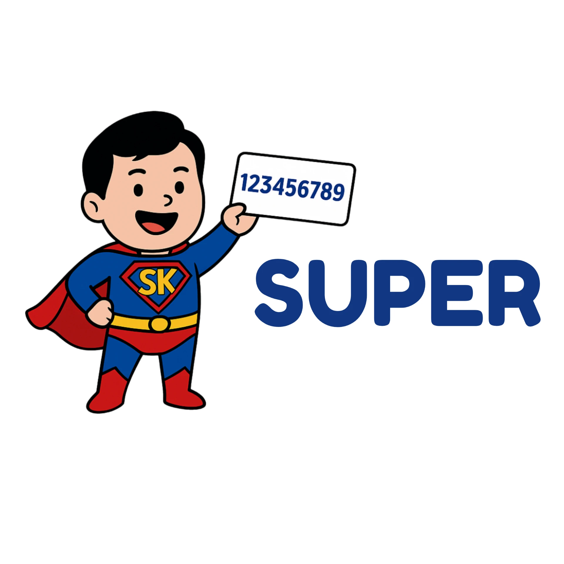 Logo SuperKodzik — maskotka trzymająca kod cyfrowy