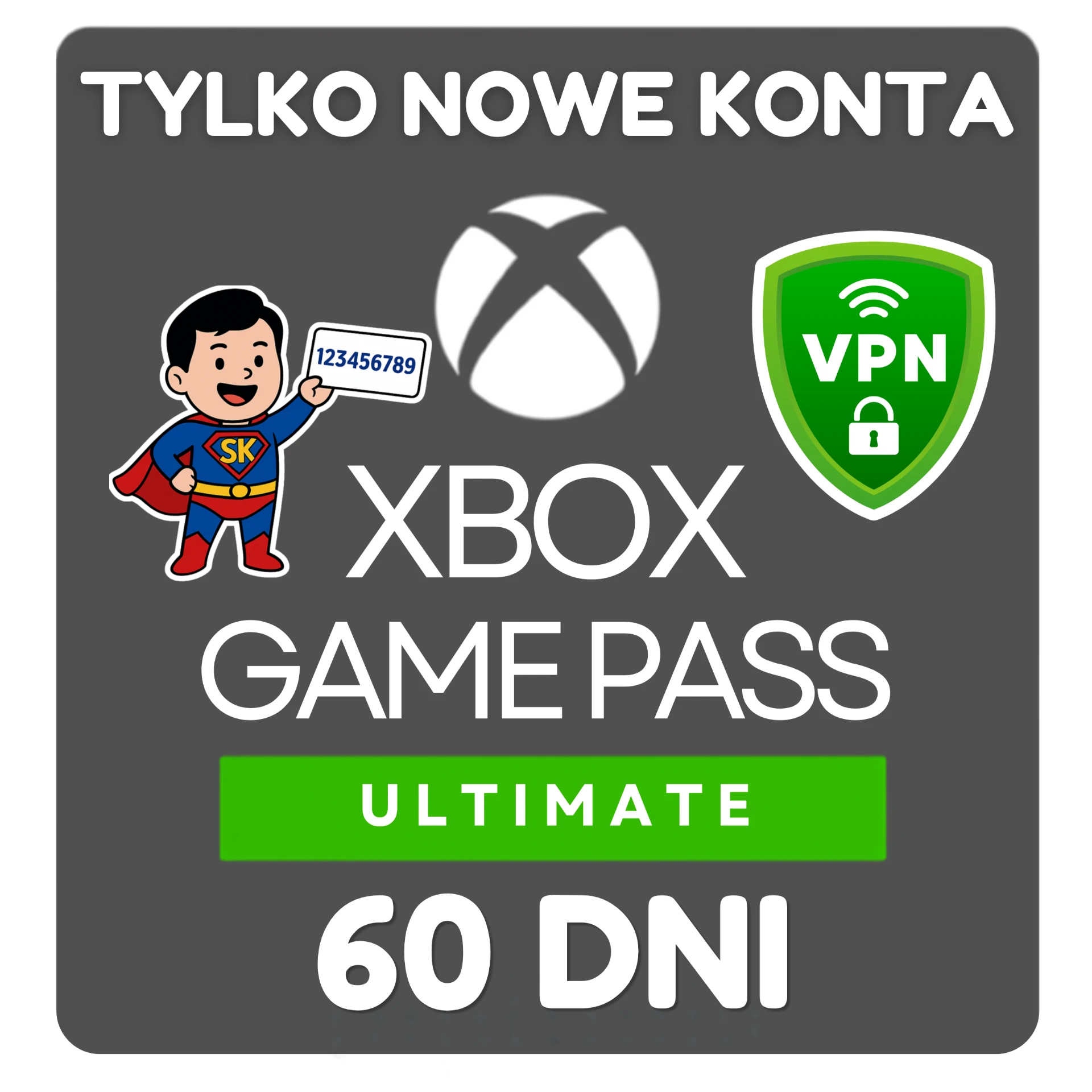 Xbox Game Pass Ultimate 60 dni — tylko nowe konta, aktywacja VPN