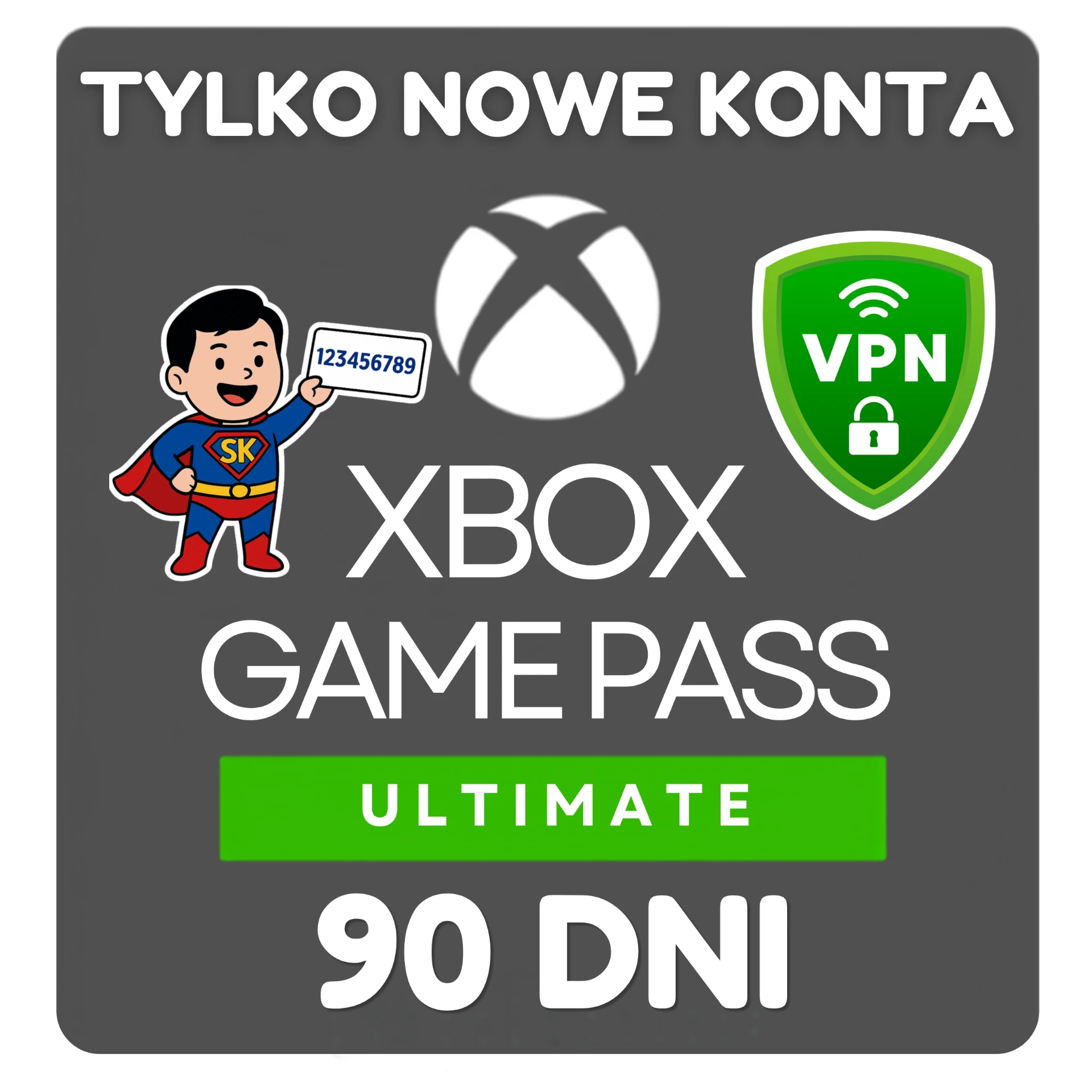 Xbox Game Pass Ultimate 90 dni — tylko nowe konta, aktywacja VPN